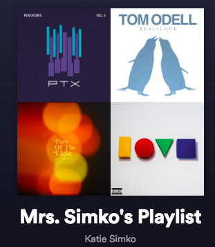 Mrs. Simkos Spotify playlist