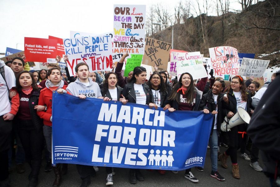 March For Our Live, Boston, David Snyder photographs the leaders of the march. Titling the photo Courtesy of March For Our Lives.