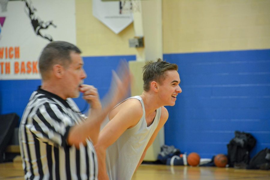 Tyler Vesey (19) looking a little too happy considering the score