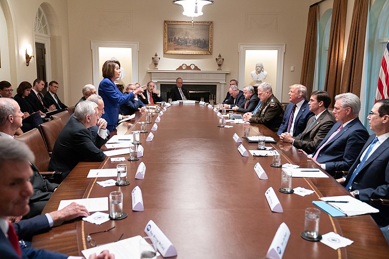 President Donald J. Trump meets with House Speaker Nancy Pelosi and Congressional leadership