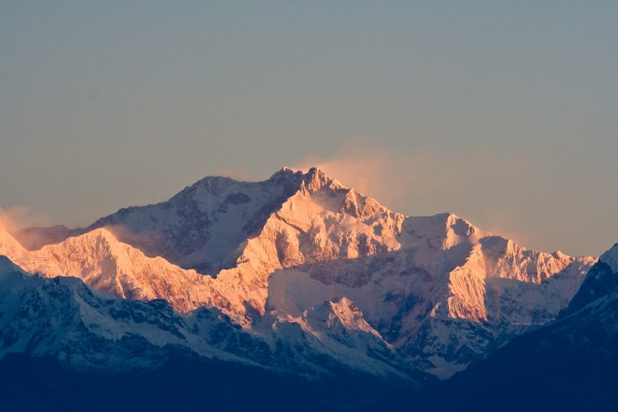The Himalayan skyline from Darjeeling in West Bengal India.