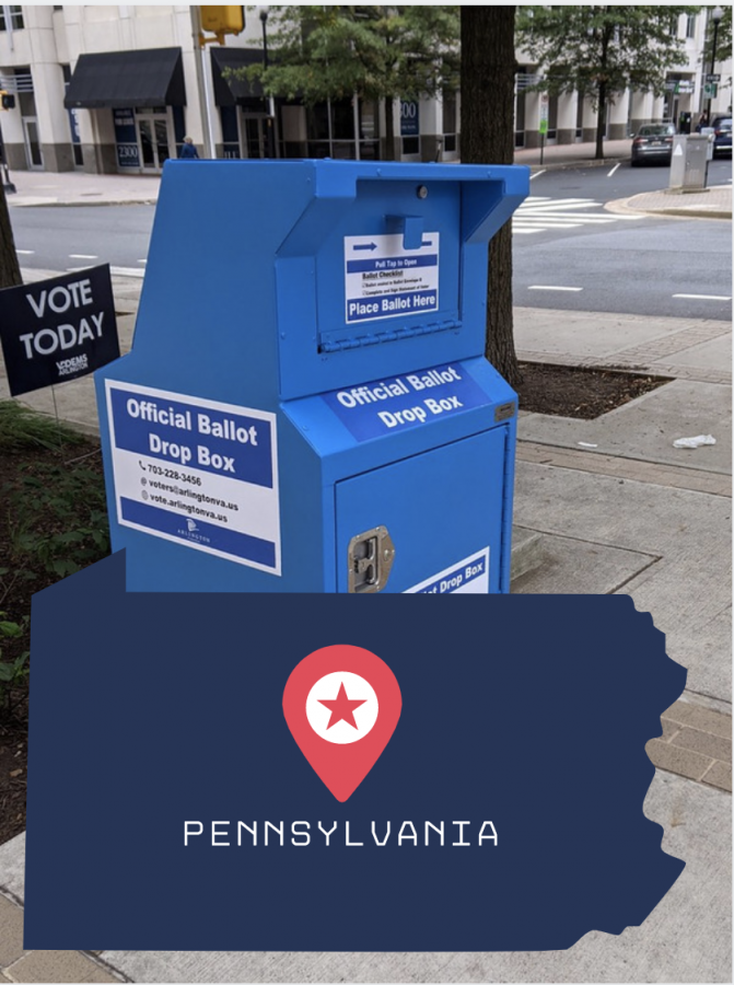 Pennsylvania ballot drop boxes like this one were filled as covid concerns incentivized people to stay away from the polling stations