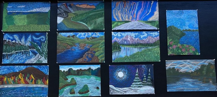 Landscapes Drawn By Students in Studio Art 2 At Hamilton Wenham Regional High School