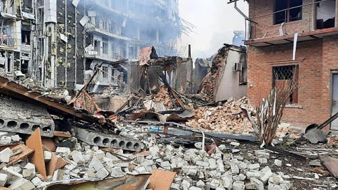 Destructions in Kharkiv Oblast after Russian shelling during 2022 Russian invasion of Ukraine.