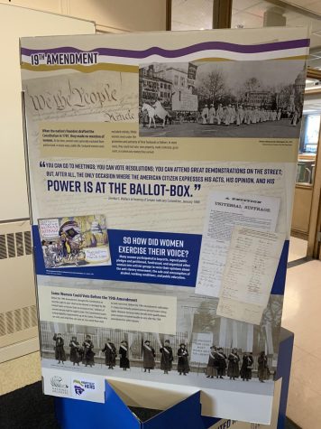 One side of the Womens History board given to our school from the National Archives.