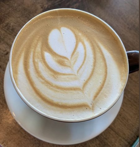 Foamed Latte from Atomic Café in Beverly, MA. Lattes have a little less caffeine than coffee, but they should be consumed at a minimum.