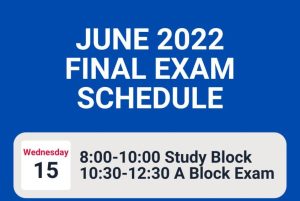 June 2022 Final Exam Schedule
