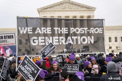 Anti-abortion protesters outside the Supreme Court 21 January 2022.