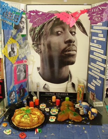 An altar made for Tupac Shakur on Day of the Dead. Photographer is John. W Schulze.