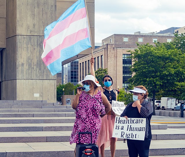 Protest for Trans Rights, Humphrey Building, Washington, DC USA